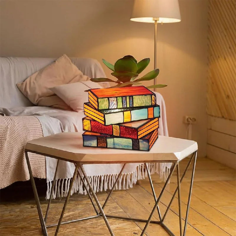 Stacked Books Lamp – Literary Magic for Your Space