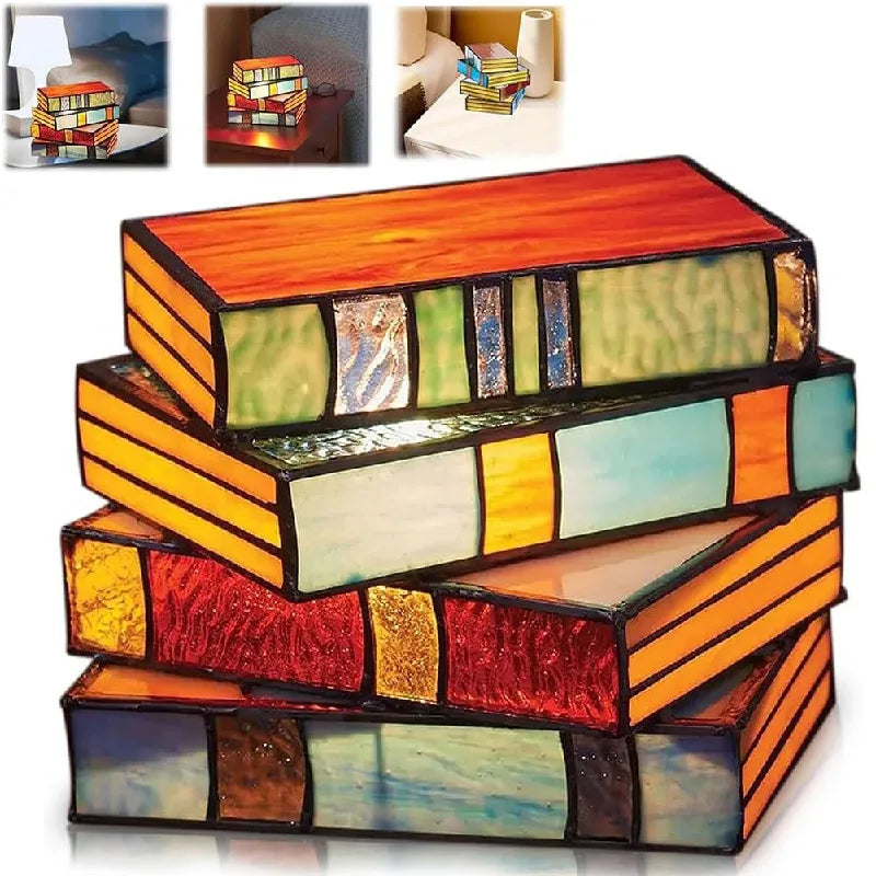 Stacked Books Lamp – Literary Magic for Your Space