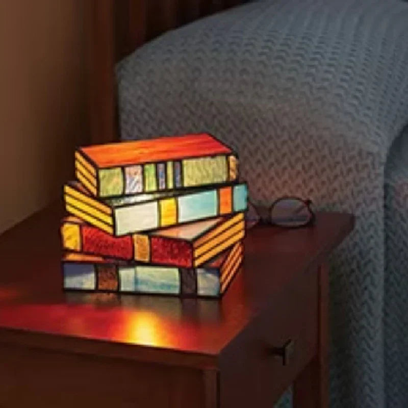 Stacked Books Lamp – Literary Magic for Your Space