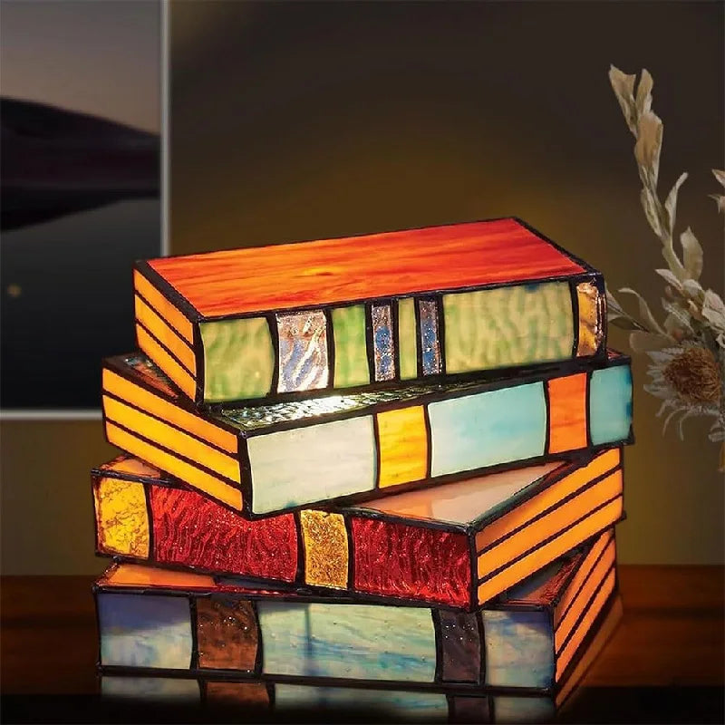 Stacked Books Lamp – Literary Magic for Your Space